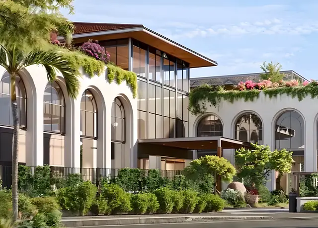 Artist's impression of The Club, the arched Mediterranean clubhouse